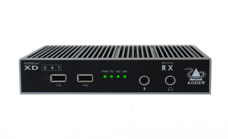 ADDERLinkâ„¢ XD641 Single Head 4K@60 DisplayPort KVM extender with USB2.0 and audio over a CATx or fiber cable.